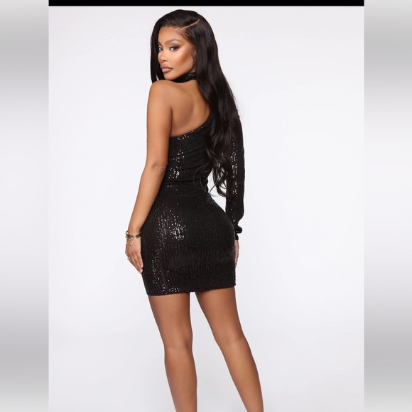 Disco Revolution Sequin Mini Dress - Black - Picture 2 of 3